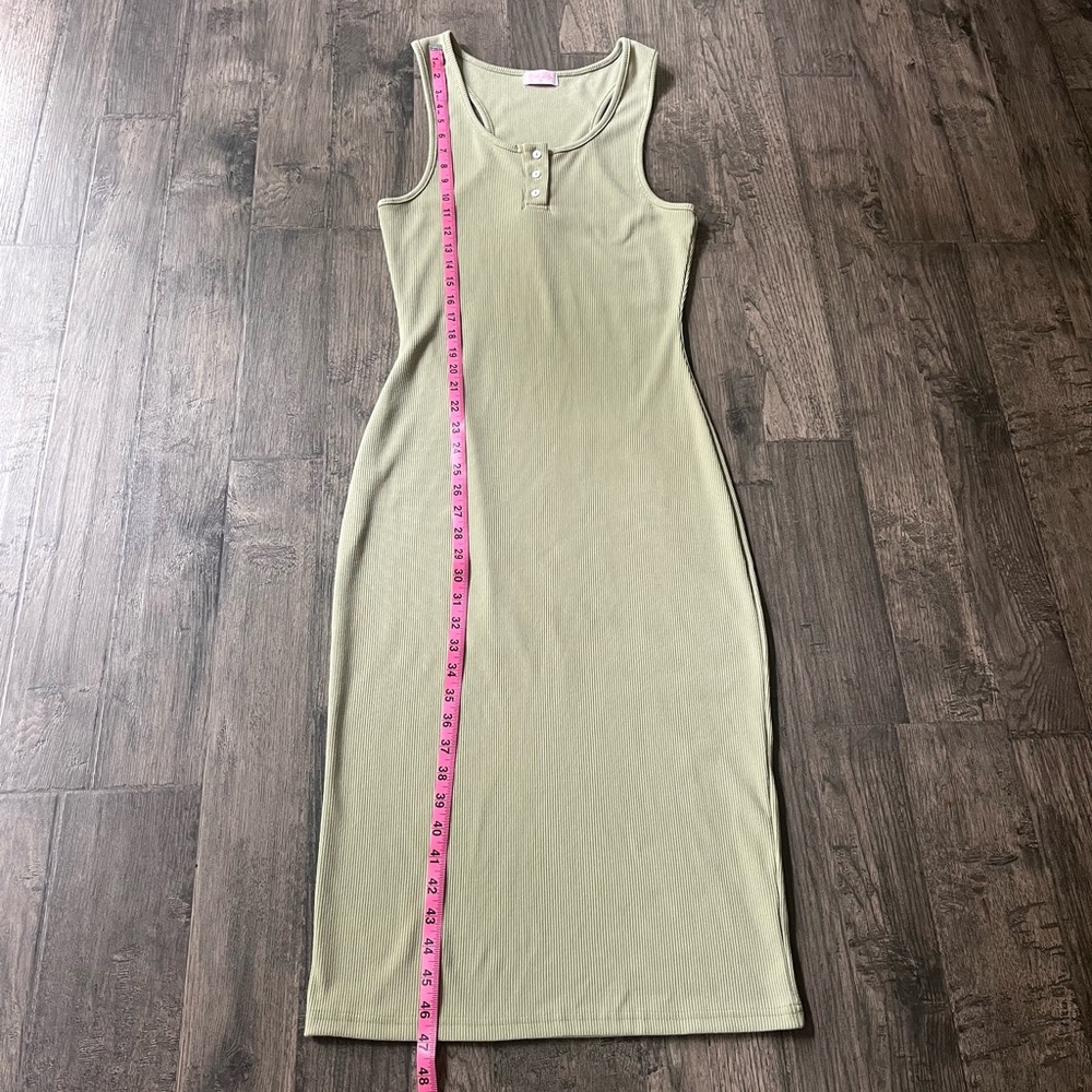 Pink Lily Wonderstruck Ribbed Tank Midi Dress Size M - Picture 10 of 10
